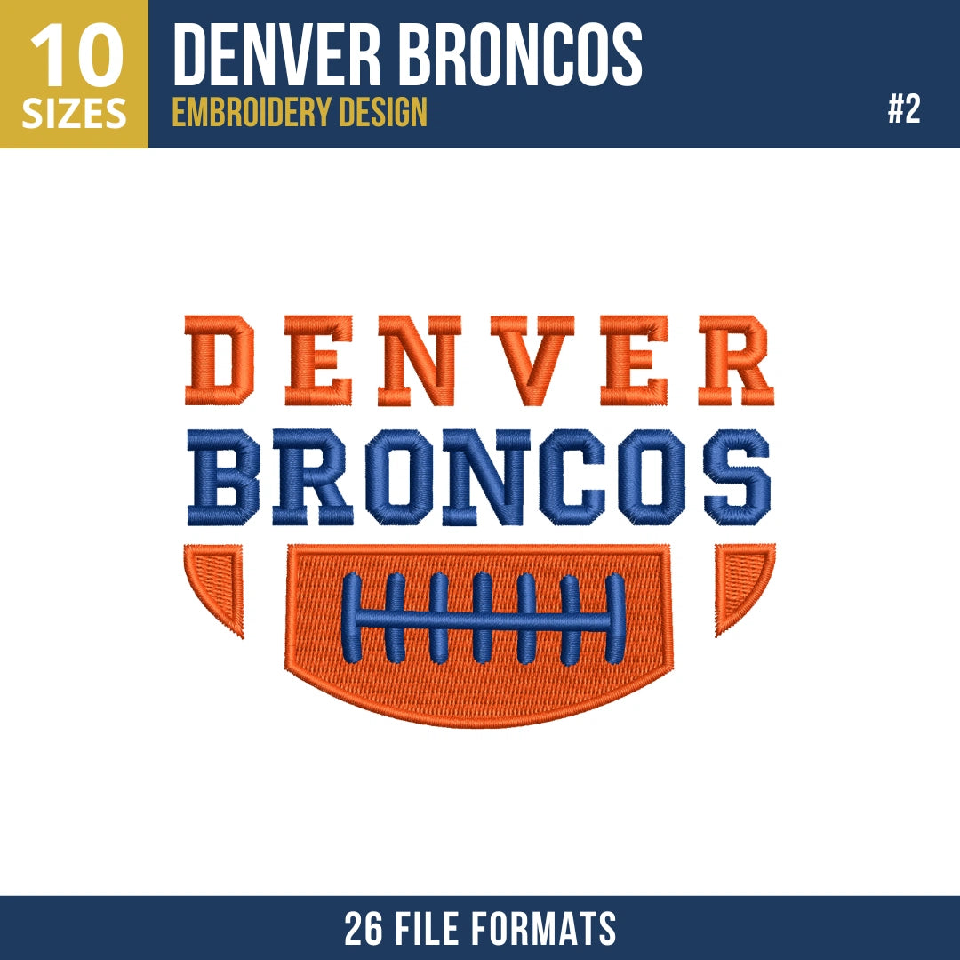 Denver Broncos Embroidery Bundle 6 Designs | 26 Formats