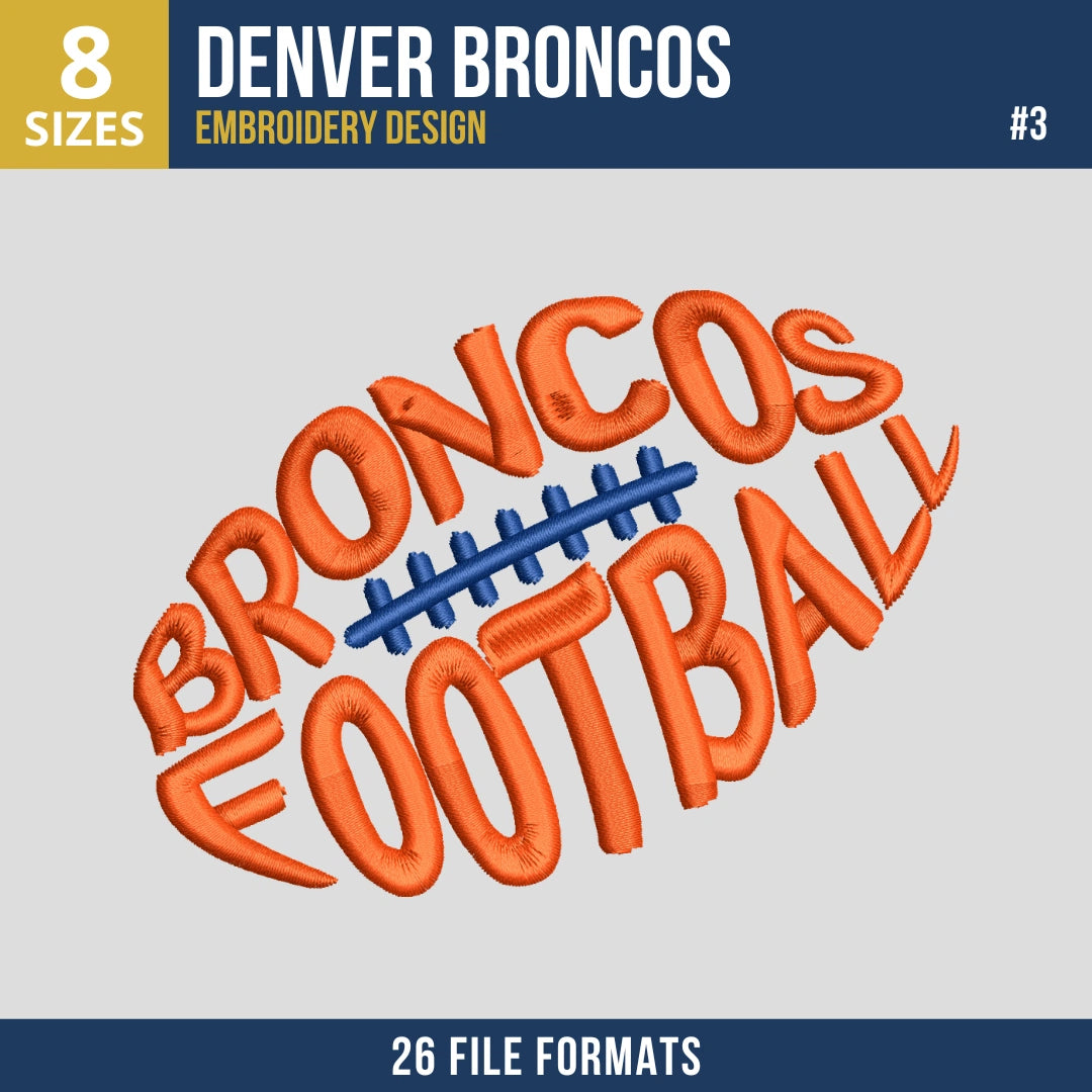Denver Broncos Embroidery Bundle 6 Designs | 26 Formats