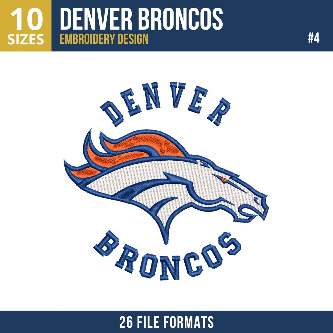 Denver Broncos Embroidery Bundle 6 Designs | 26 Formats