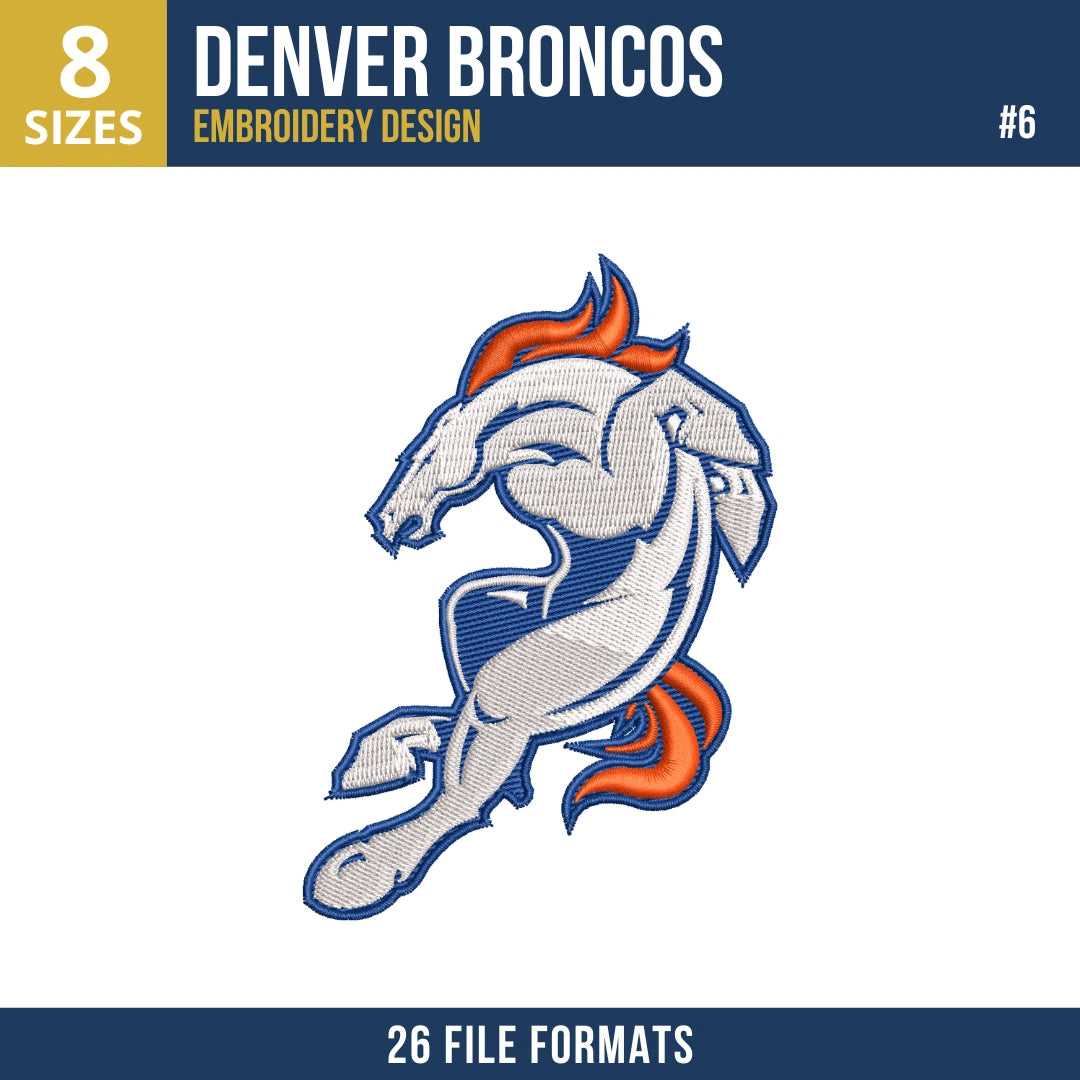 Denver Broncos Embroidery Bundle 6 Designs | 26 Formats