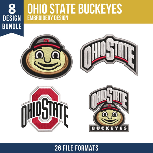 Ohio State Buckeyes Embroidery Design Bundle