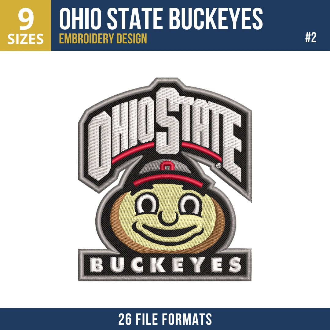 Ohio State Buckeyes Embroidery Design Bundle
