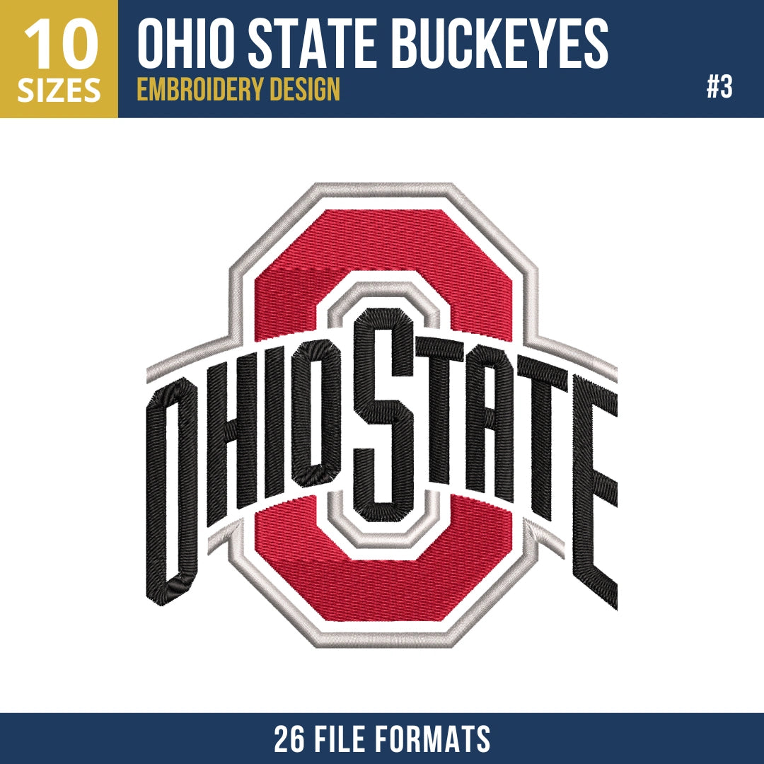 Ohio State Buckeyes Embroidery Design Bundle