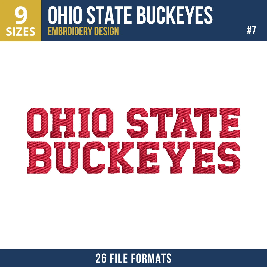 Ohio State Buckeyes Embroidery Design Bundle