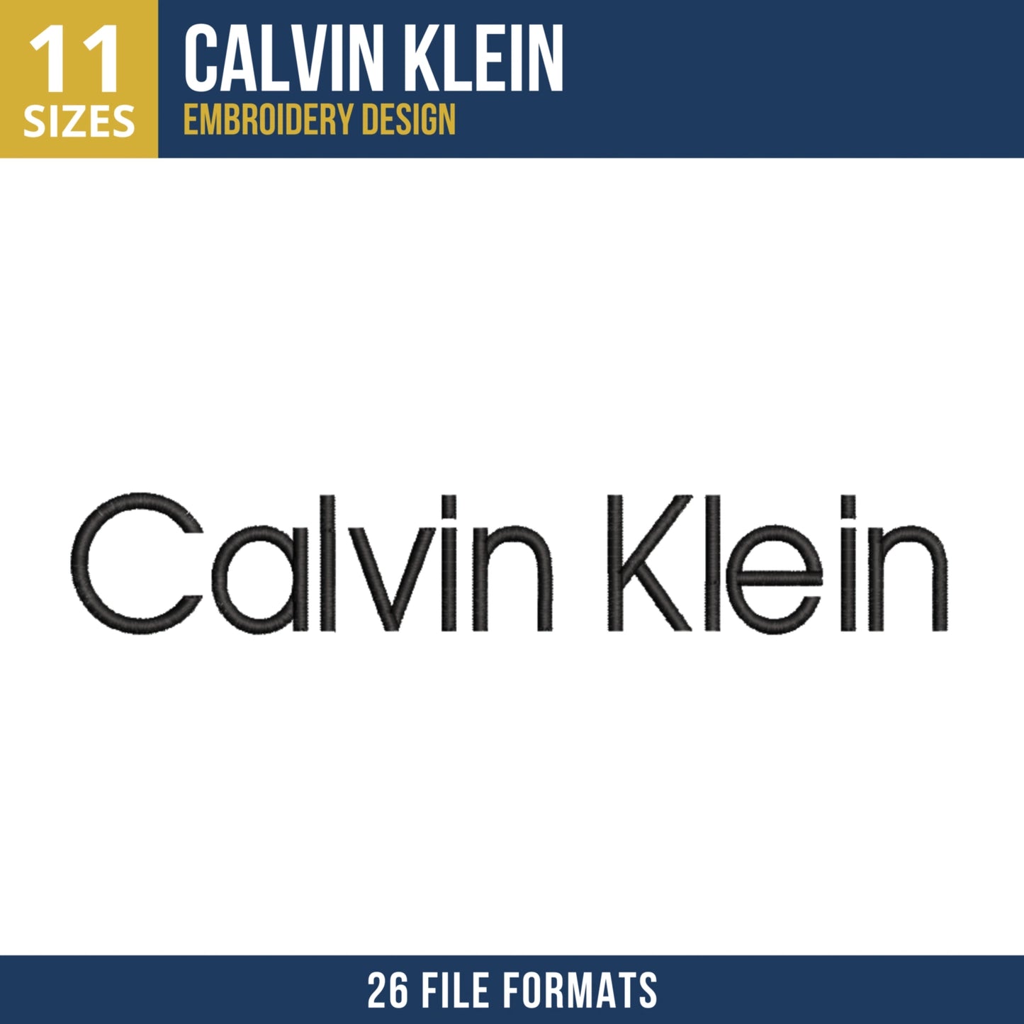 Calvin Klein Wordmark Embroidery Design