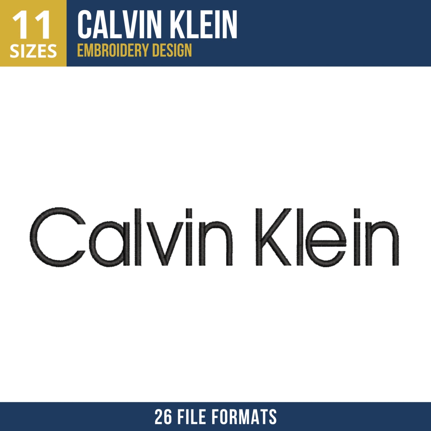 Calvin Klein Wordmark Embroidery Design