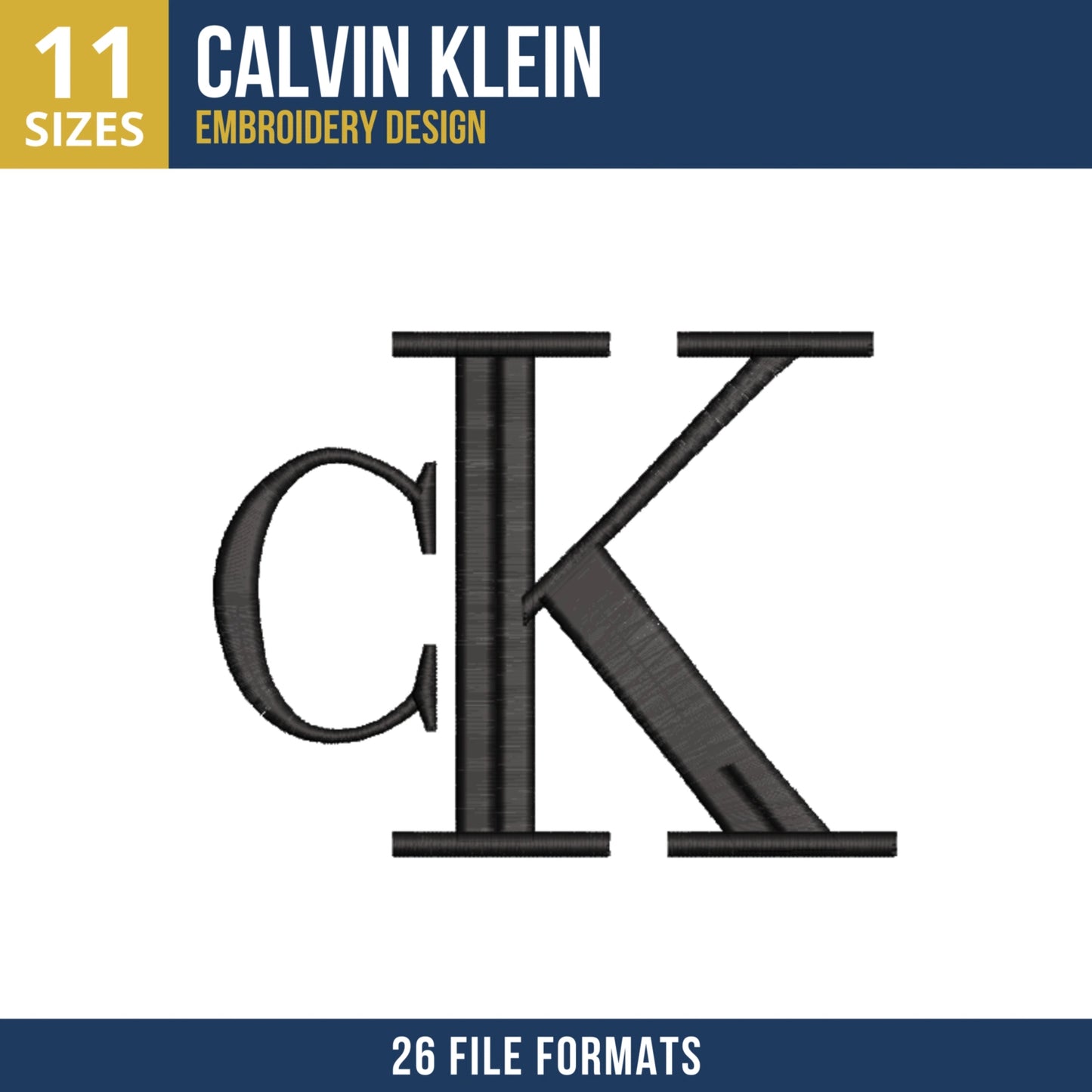 CK Calvin Klein Monogram Embroidery Design