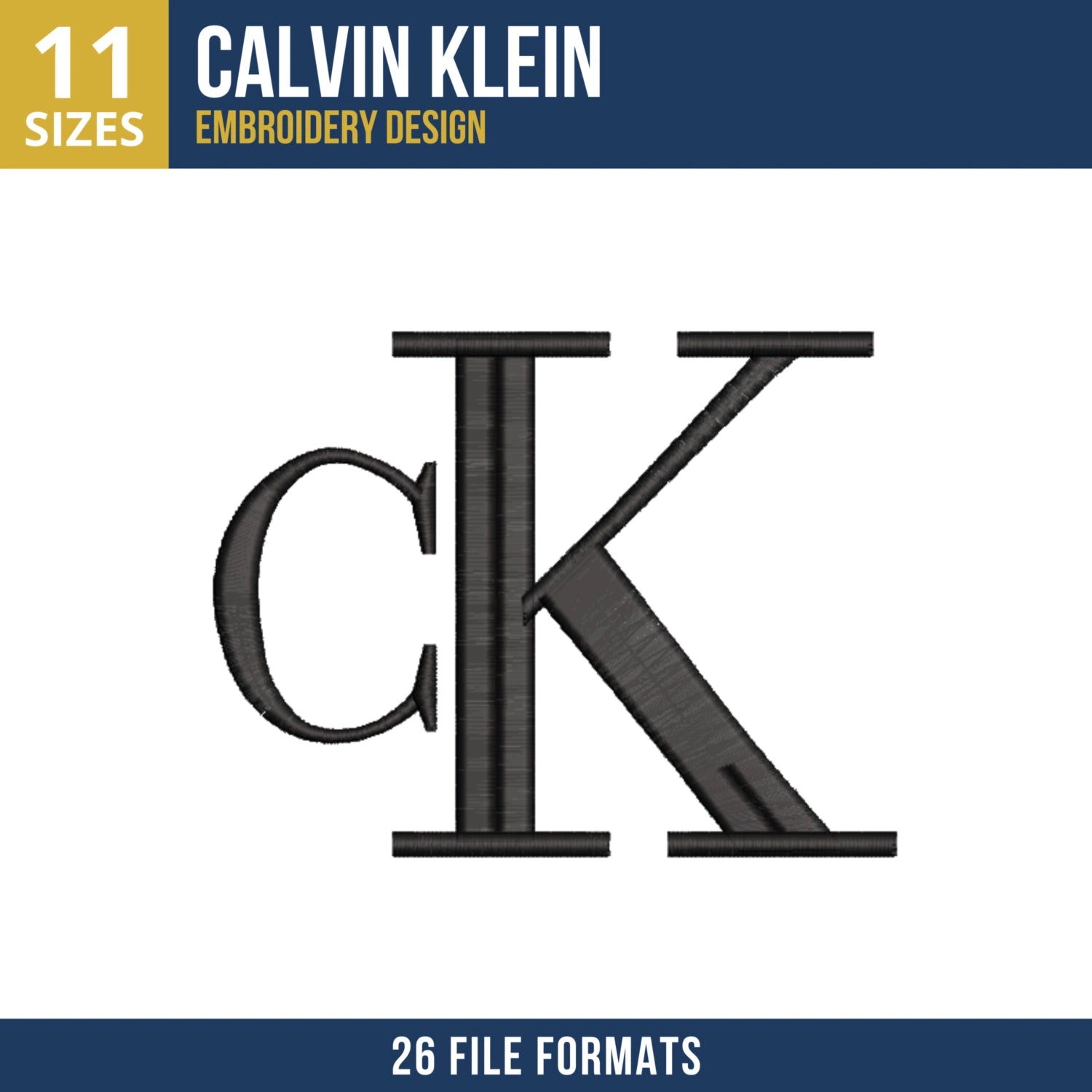 CK Calvin Klein Monogram Embroidery Design