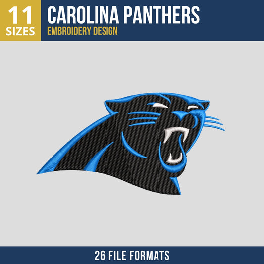 Carolina Panthers Panther Head Logo Embroidery Design