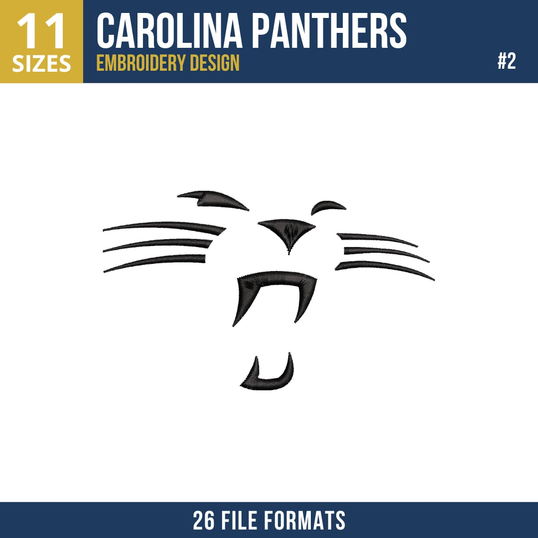 7 Designs Carolina Panthers Embroidery Design Bundle