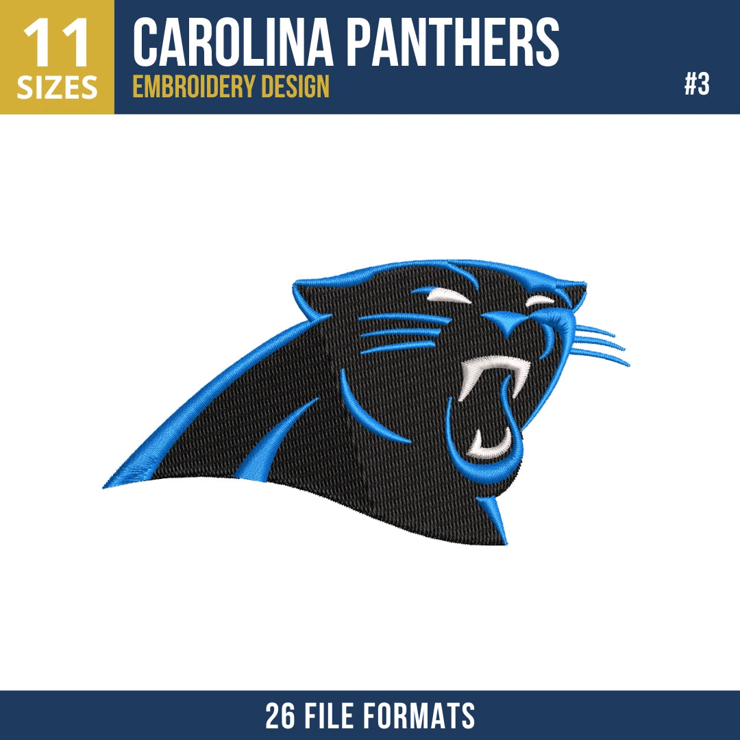 7 Designs Carolina Panthers Embroidery Design Bundle