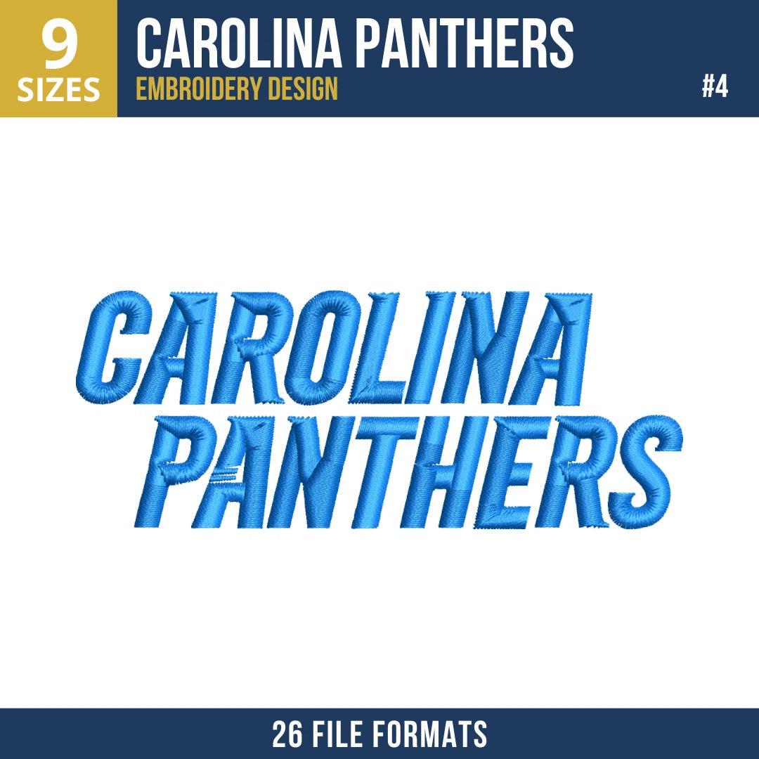 7 Designs Carolina Panthers Embroidery Design Bundle