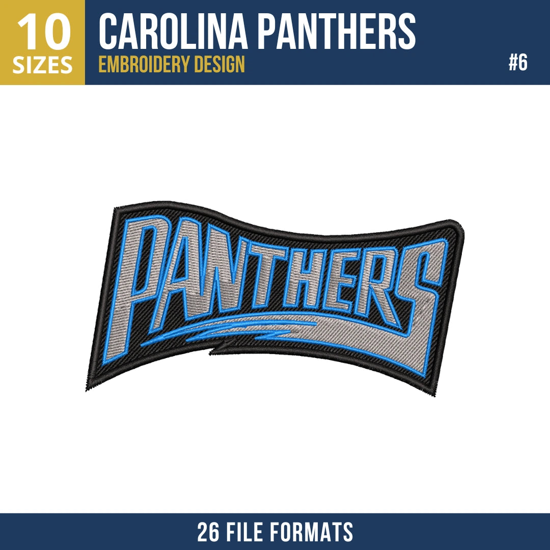7 Designs Carolina Panthers Embroidery Design Bundle