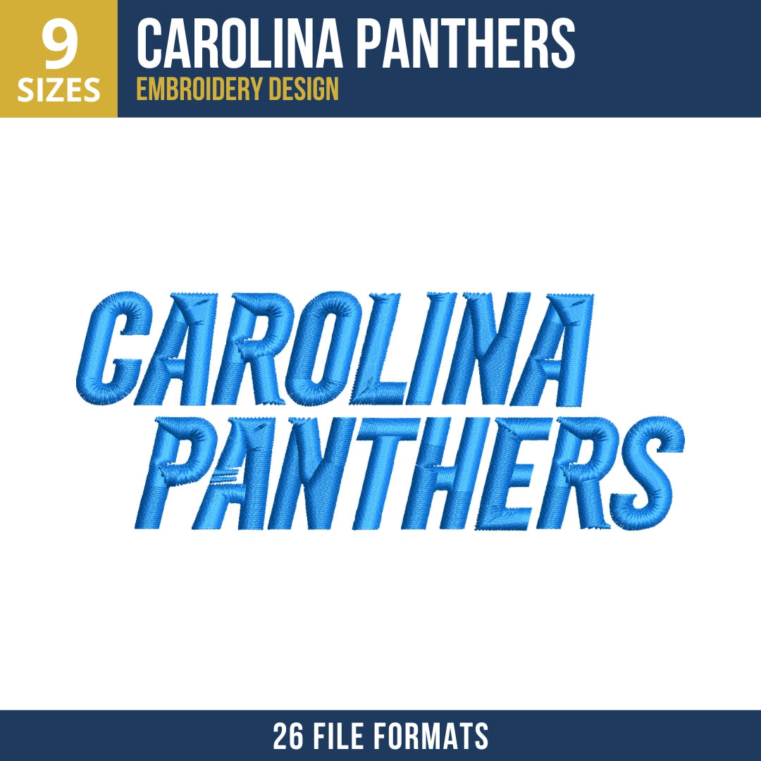 Carolina Panthers Wordmark Embroidery Design