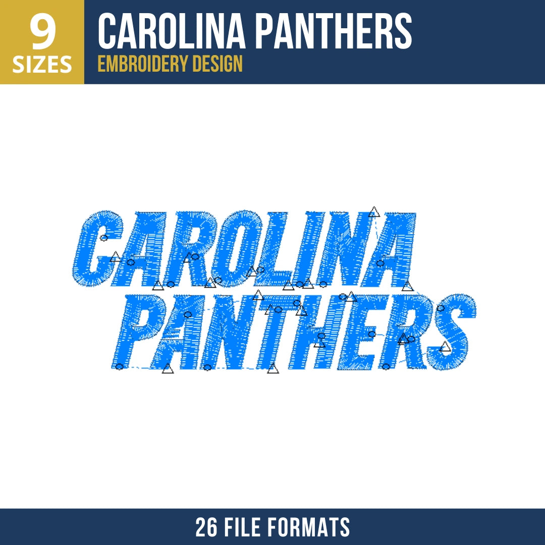 Carolina Panthers Wordmark Embroidery Design