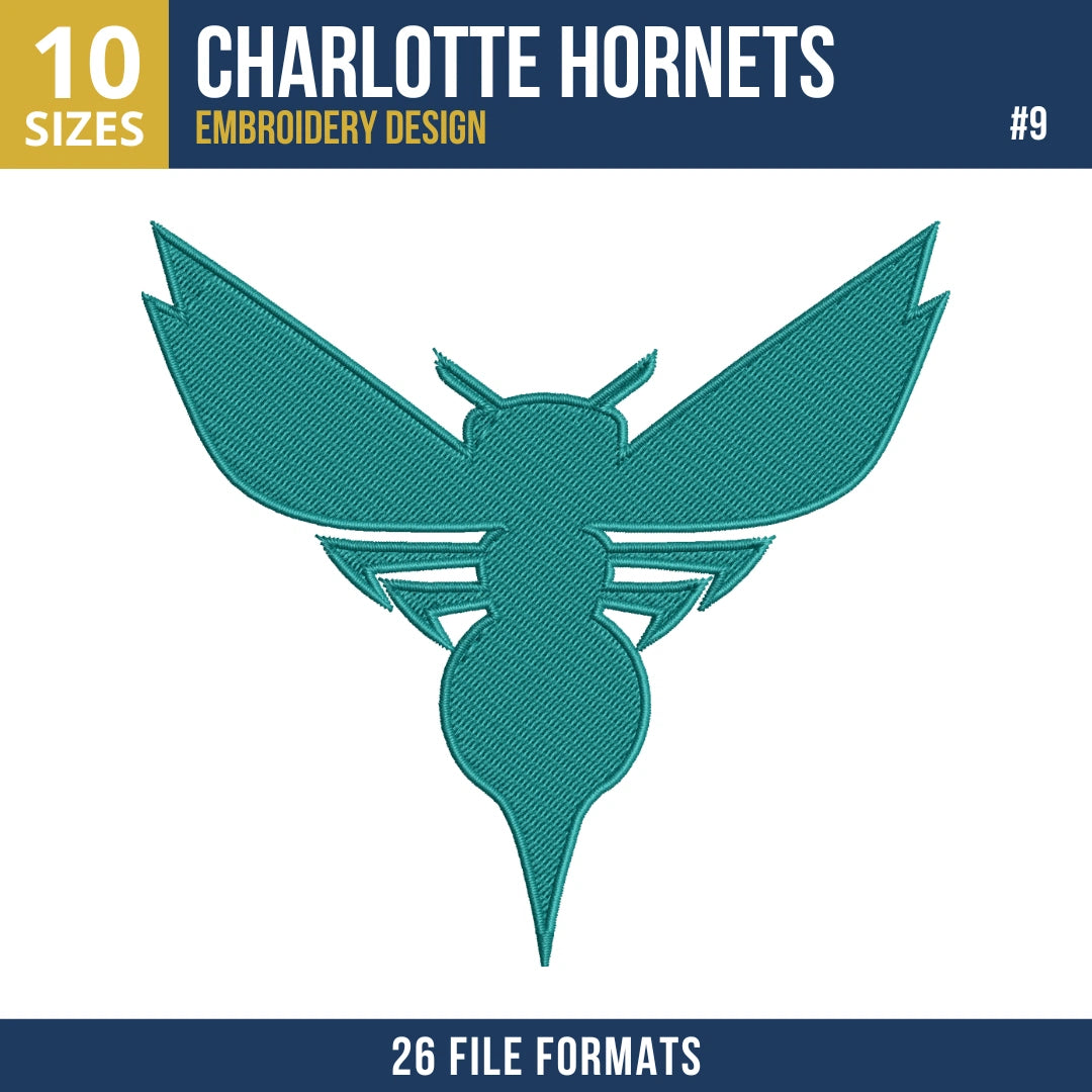Charlotte Hornets Embroidery Design Bundle | 10 Designs
