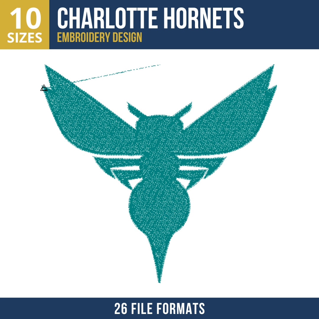 Charlotte Hornets Silhouette Embroidery Design