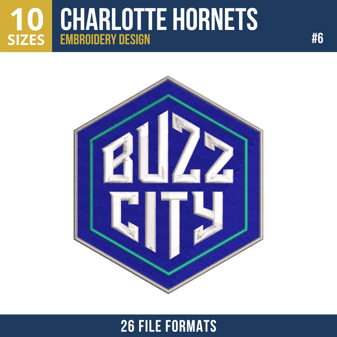 Charlotte Hornets Embroidery Design Bundle | 10 Designs