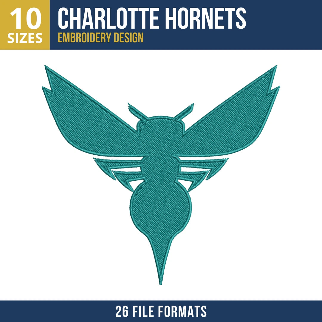 Charlotte Hornets Silhouette Embroidery Design