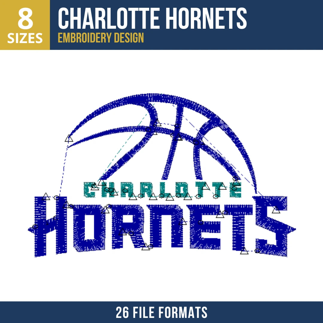 Charlotte Hornets Basketball Wordmark Embroidery Design