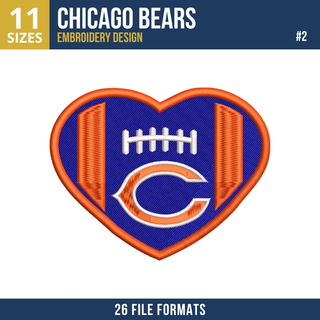 8 Designs Chicago Bears Embroidery Bundle