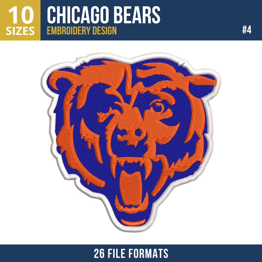 8 Designs Chicago Bears Embroidery Bundle