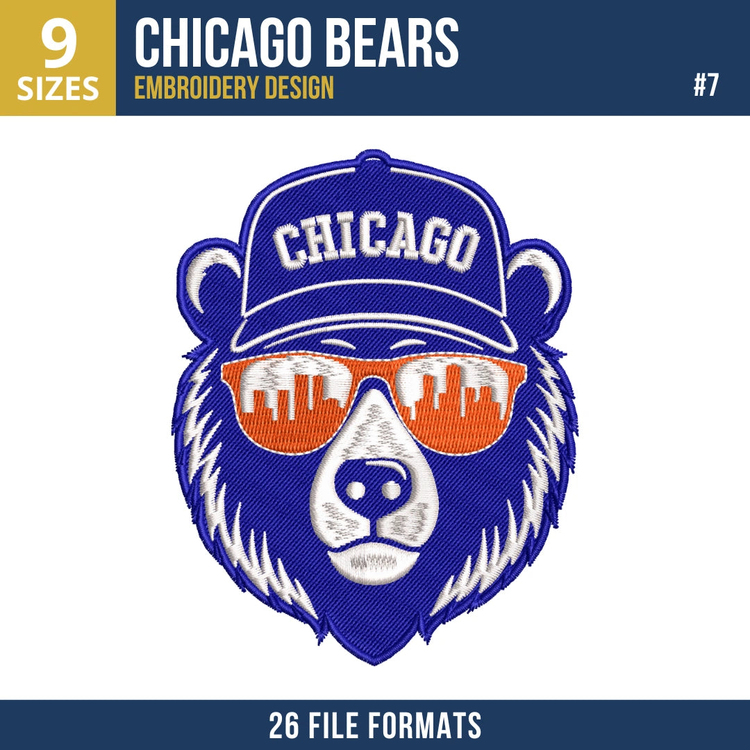 8 Designs Chicago Bears Embroidery Bundle