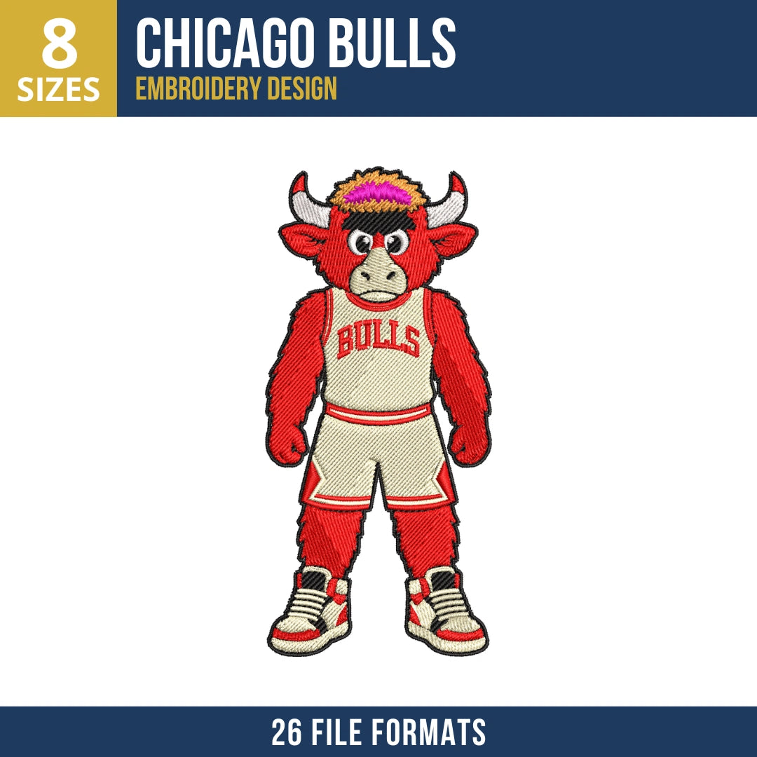 Chicago Bulls Mascot Benny the Bull Embroidery Design