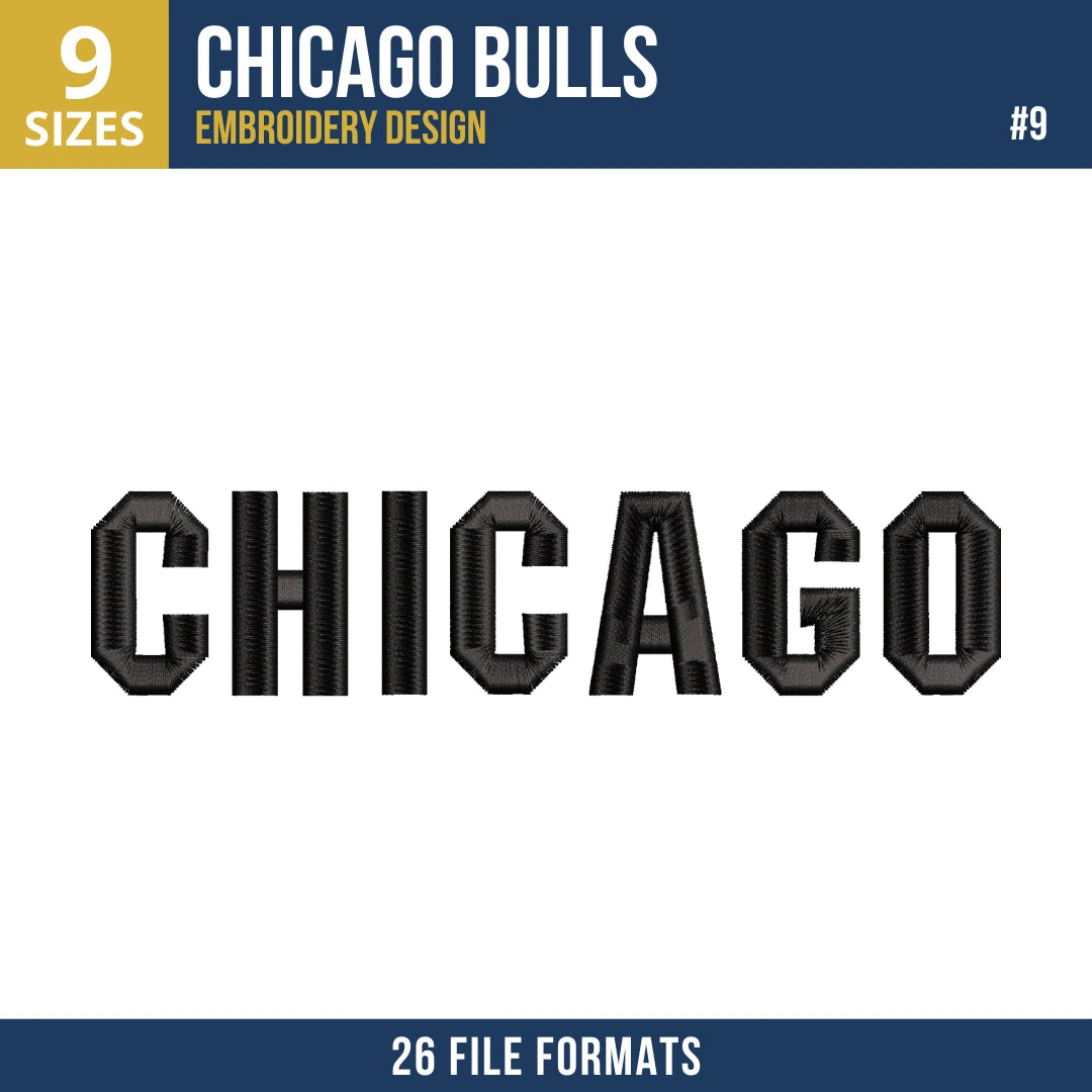 Chicago Bulls Embroidery Design Bundle | 10 Designs