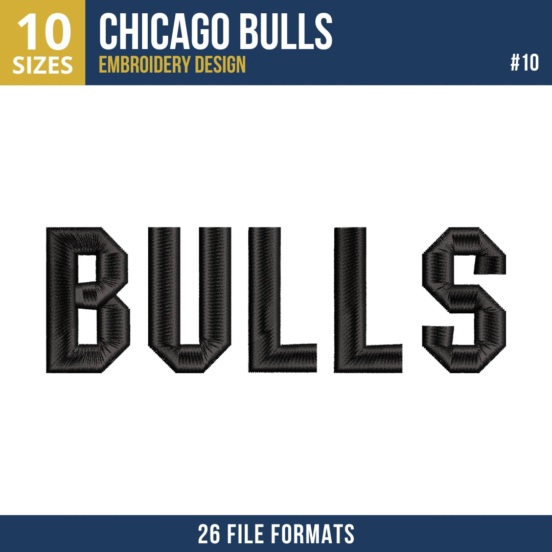 Chicago Bulls Embroidery Design Bundle | 10 Designs