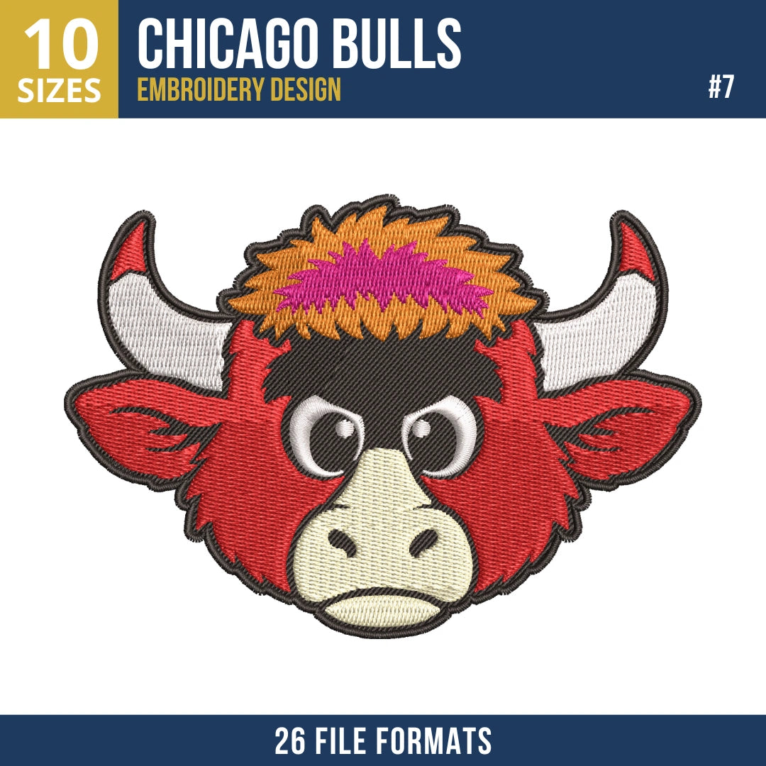 Chicago Bulls Embroidery Design Bundle | 10 Designs