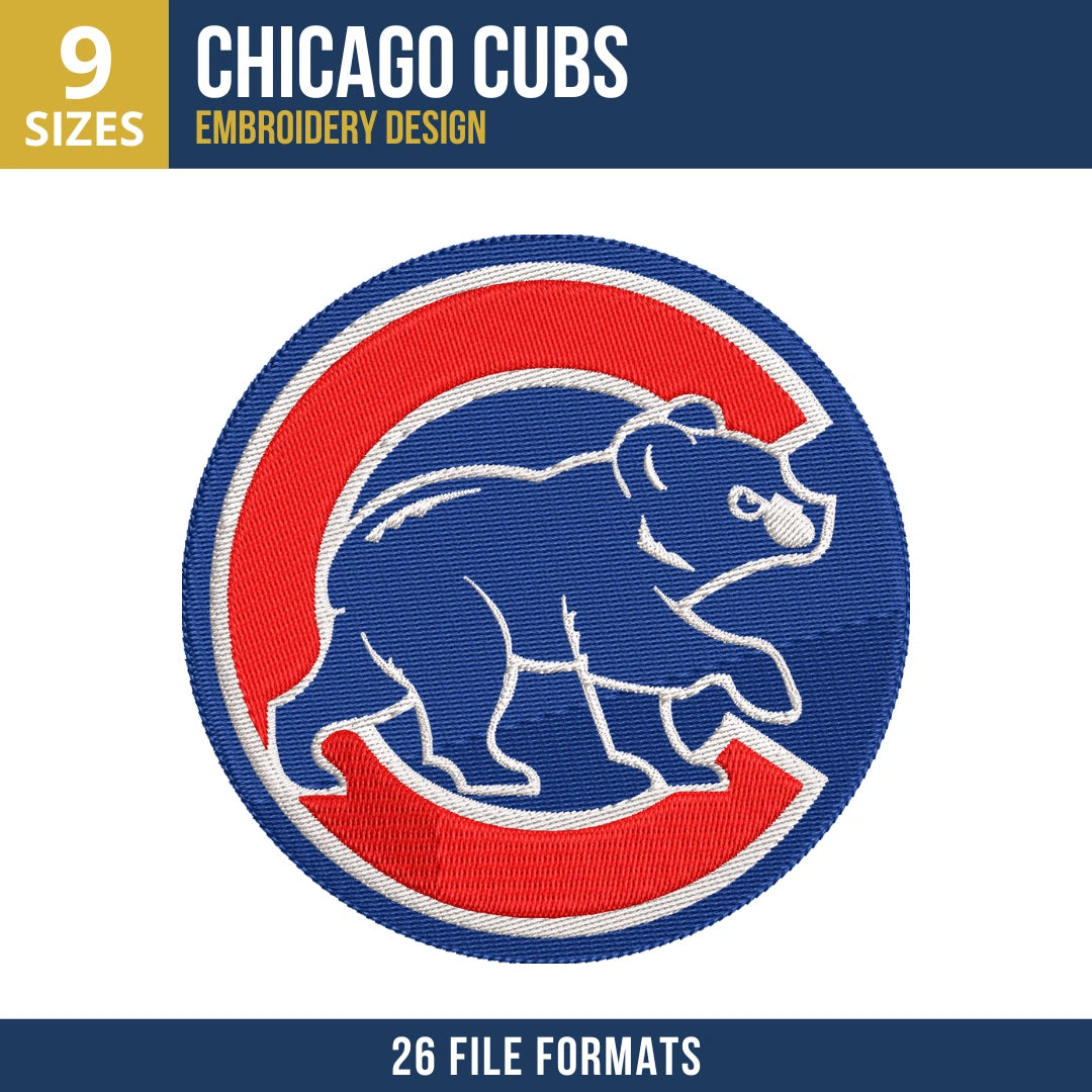 Chicago Cubs Walking Bear C Logo Embroidery Design