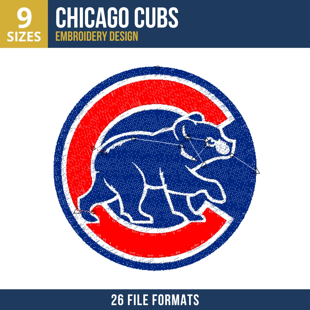 Chicago Cubs Walking Bear C Logo Embroidery Design