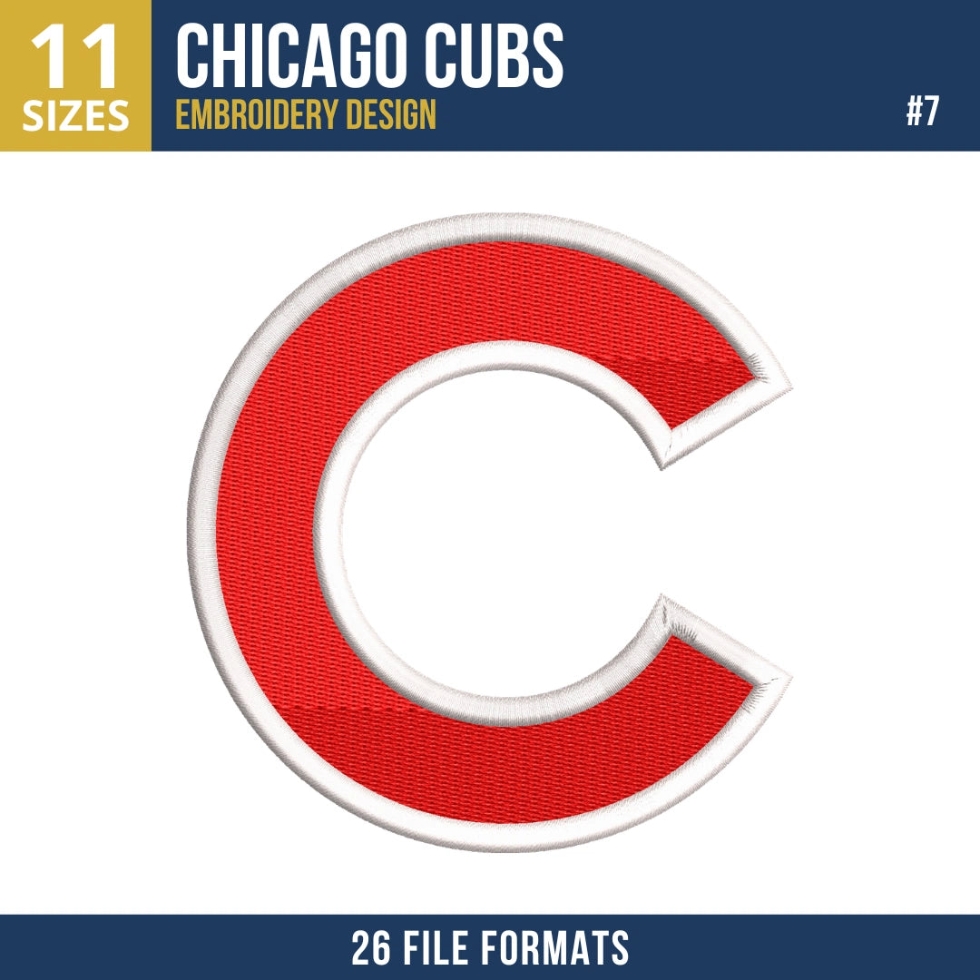 Chicago Cubs Embroidery Design Bundle – 7 MLB Designs, 26 Formats