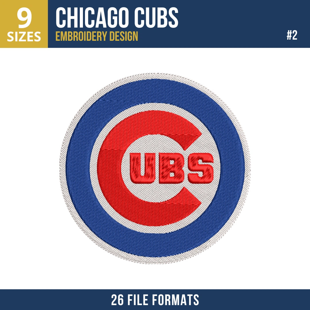 Chicago Cubs Embroidery Design Bundle – 7 MLB Designs, 26 Formats