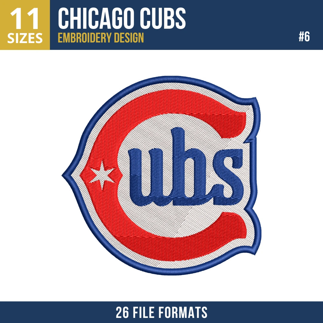 Chicago Cubs Embroidery Design Bundle – 7 MLB Designs, 26 Formats