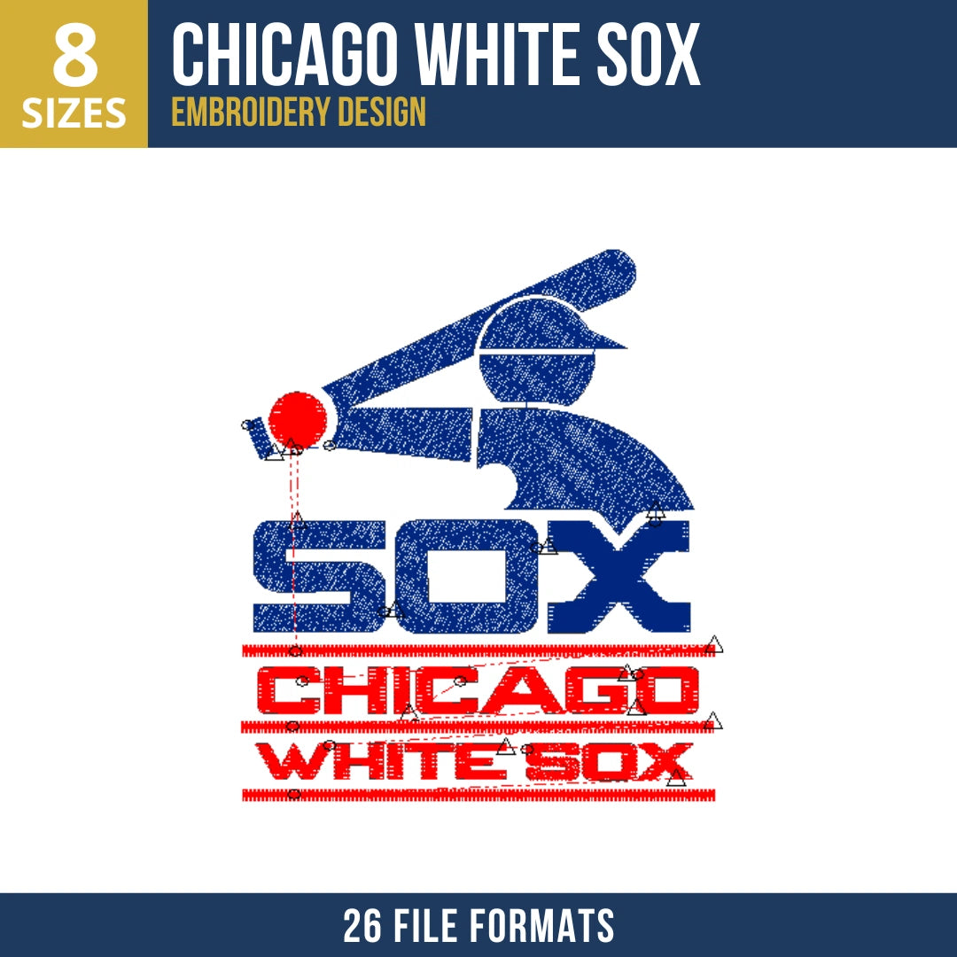 Chicago White Sox Batter Mascot Embroidery Design