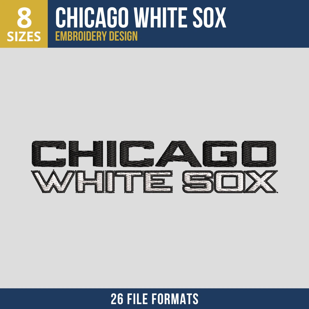 Chicago White Sox Stacked Wordmark Embroidery Design