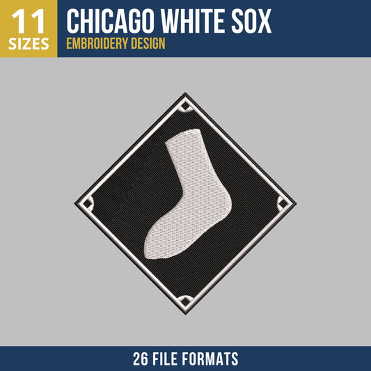 Chicago White Sox Diamond Badge Embroidery Design