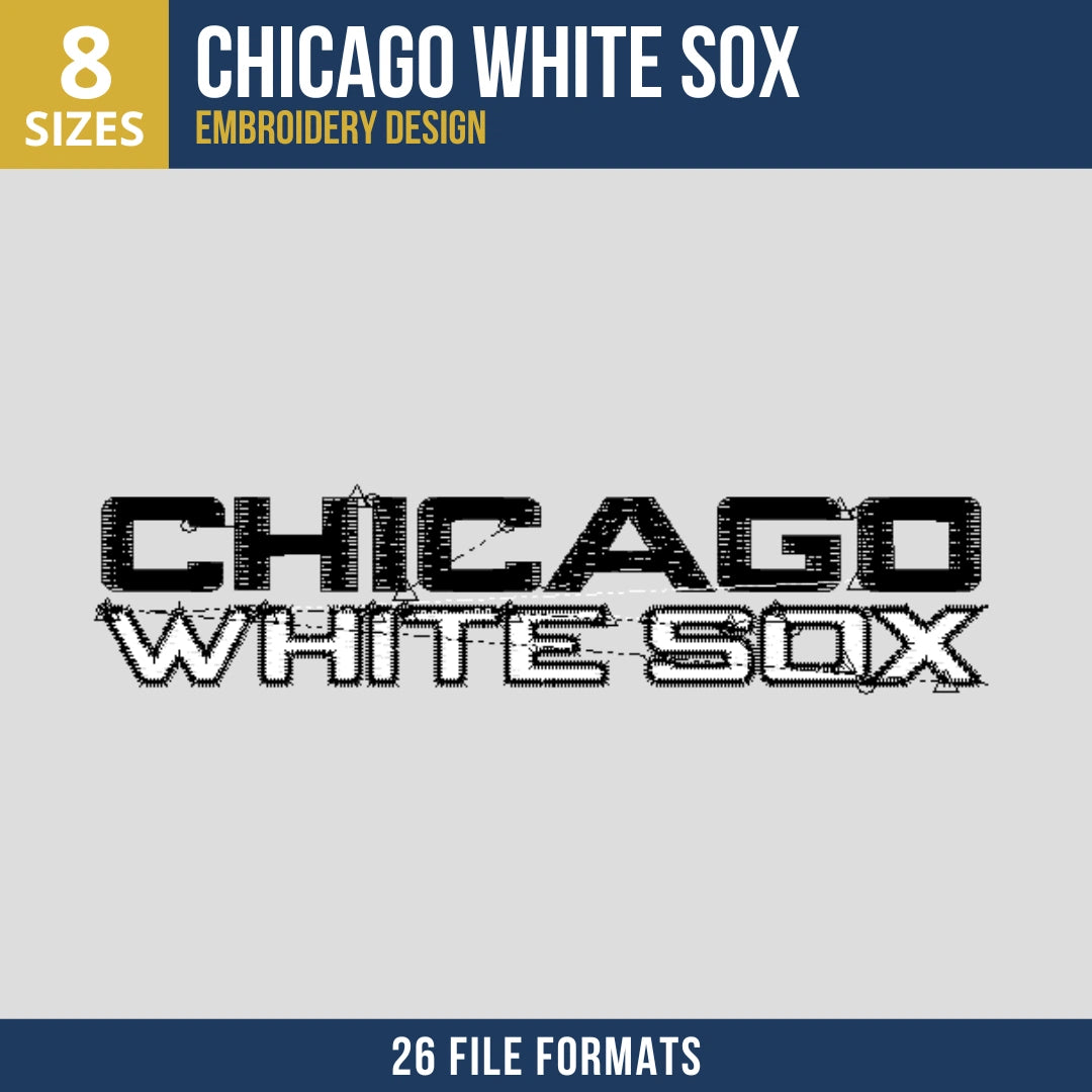 Chicago White Sox Stacked Wordmark Embroidery Design