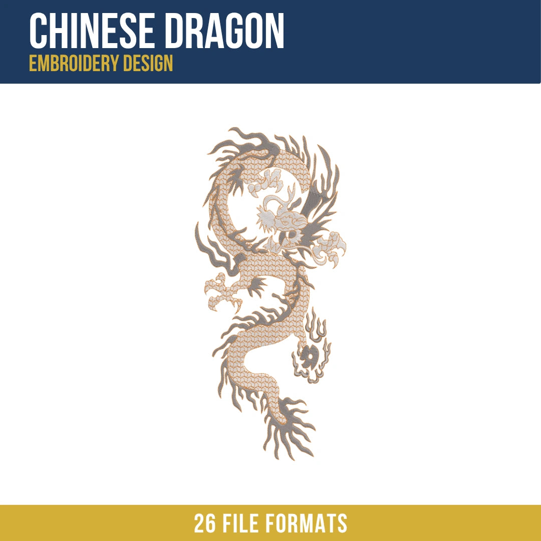 Chinese Dragon Embroidery Design