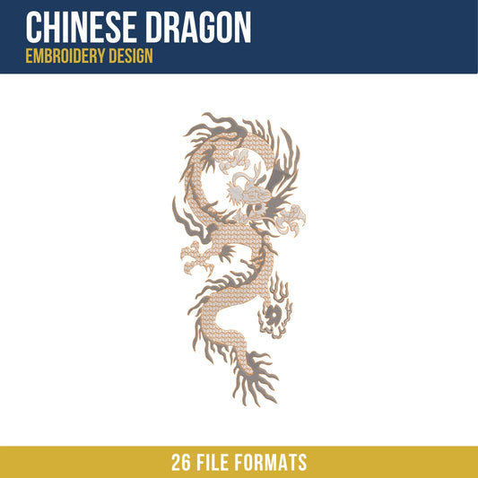 Chinese Dragon Embroidery Design