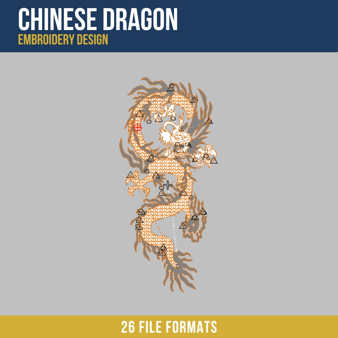 Chinese Dragon Embroidery Design