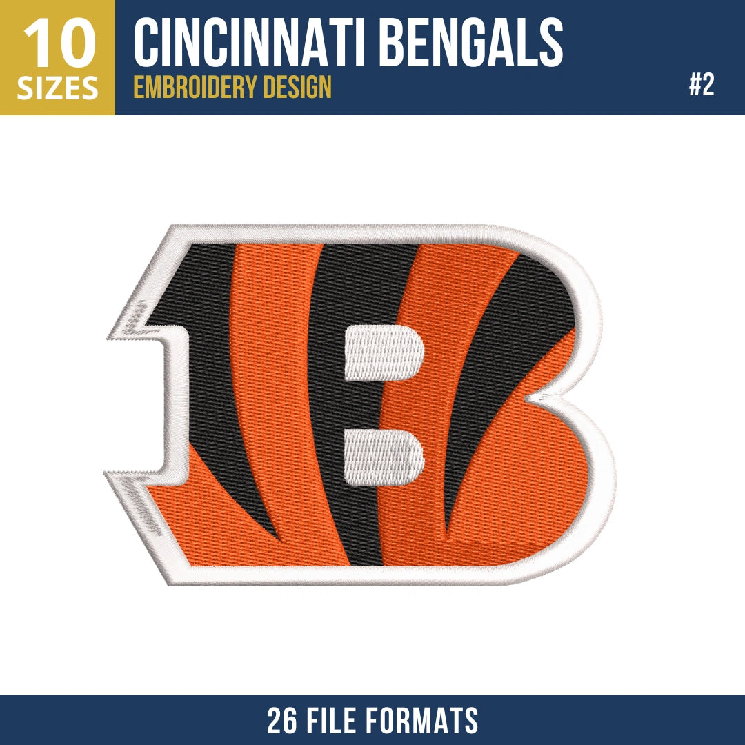 9 Designs Cincinnati Bengals Embroidery Bundle