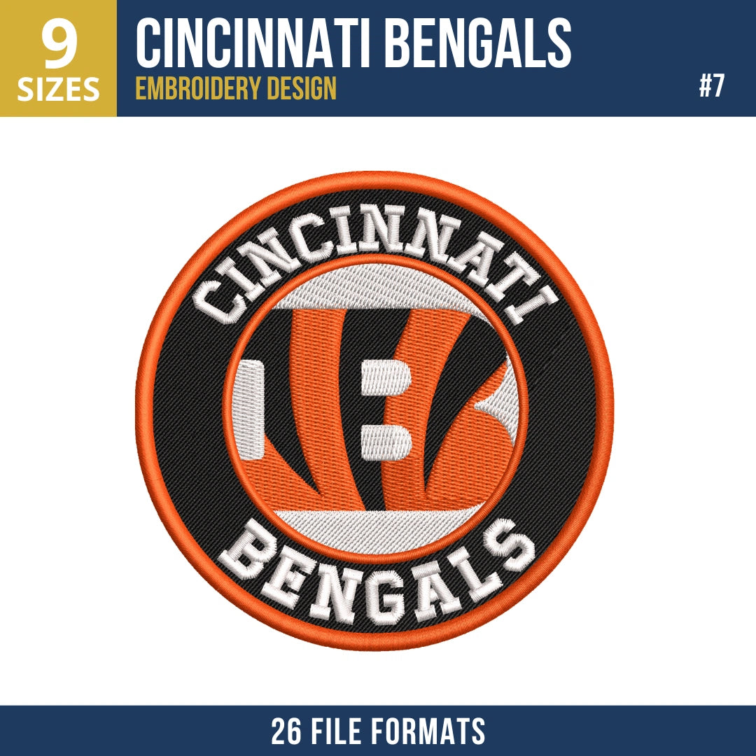9 Designs Cincinnati Bengals Embroidery Bundle
