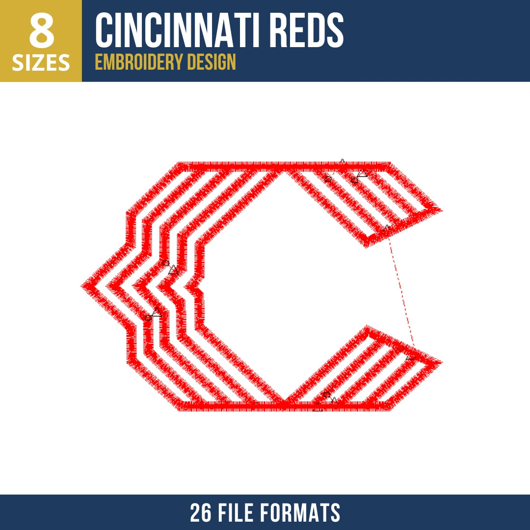 Cincinnati Reds City Connect C Embroidery Design