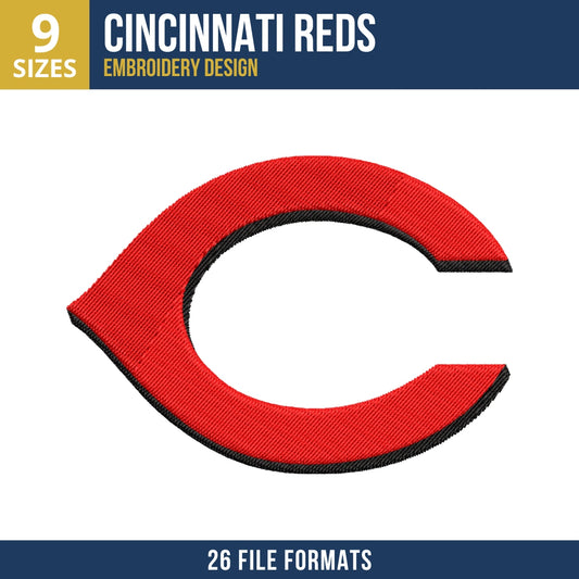 Cincinnati Reds C Lettermark Embroidery Design