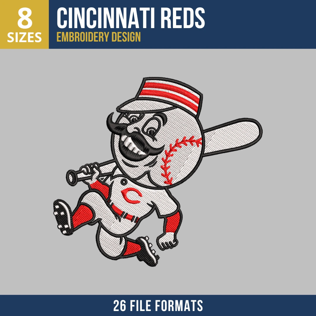 Cincinnati Reds Mr. Redlegs Mascot Embroidery Design
