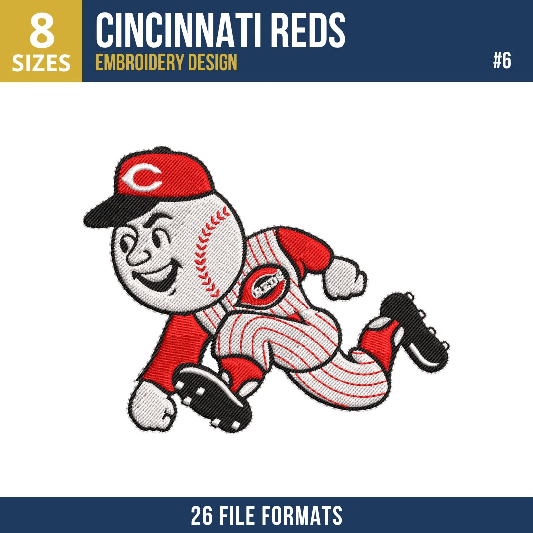 Cincinnati Reds Embroidery Design Bundle – 7 MLB Designs, 26 Formats