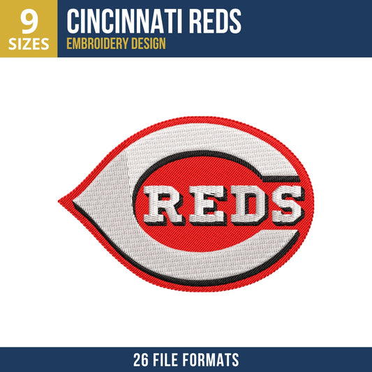 Cincinnati Reds C Badge REDS Wordmark Embroidery Design